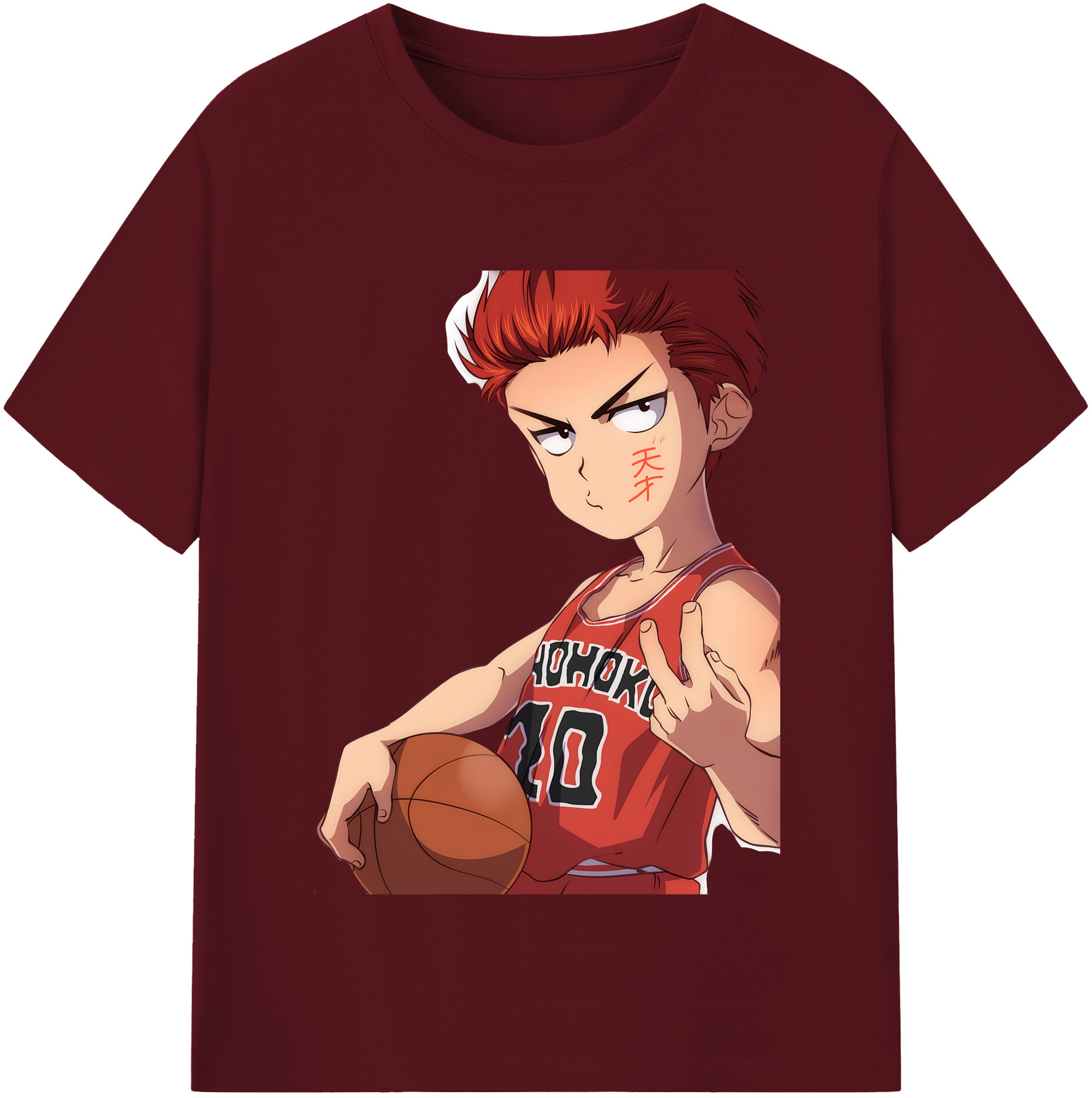 SLAM DUNK／スラムダンク 綿100％半袖Tシャツ（フロントプリント）